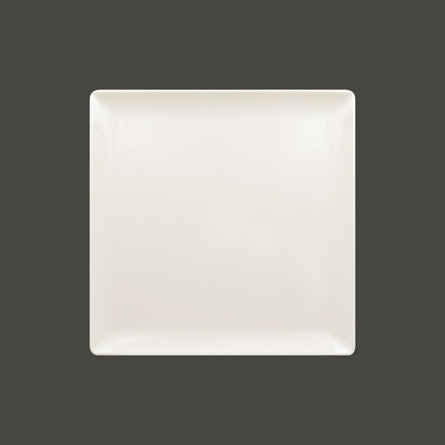 Rak Nano Vitrified Porcelain White Square Flat Plate 27cm