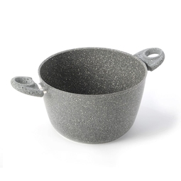 Primeware Graniteware Round Deep Stone Pot Aluminium Grey 24x15cm
