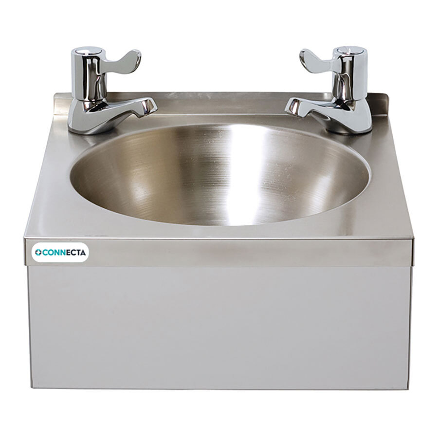 Connecta St/Steel Wash Hand Basin with Lever Taps