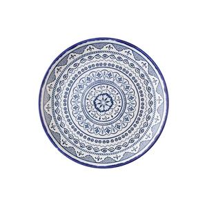 Dudson Harvest Mediterranean Moresque Vitrified Stoneware Blue Round Coupe Plate 28.8cm