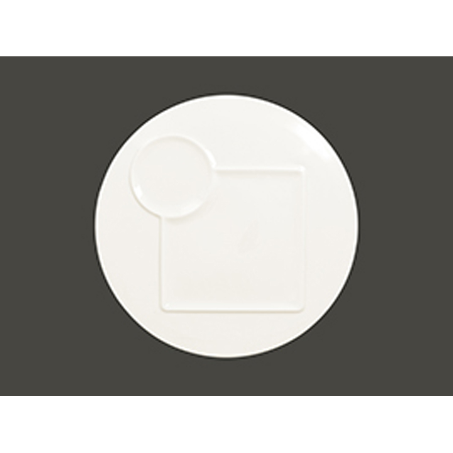 Rak Suggestions Create Vitrified Porcelain White Round Plate With 2 Zones 30cm