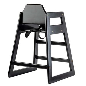 TableCraft Black Painted Wood Unassembled High Chair 50x50x73.5cm
