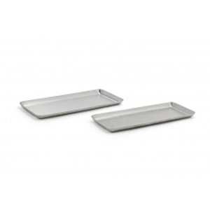Front of the House Mod Antique Stainless Steel Rectangular Tray 10x4.5 Inch