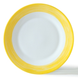 Arcoroc Brush Opal Yellow Round Dessert Plate 19.5cm 7.7 Inch