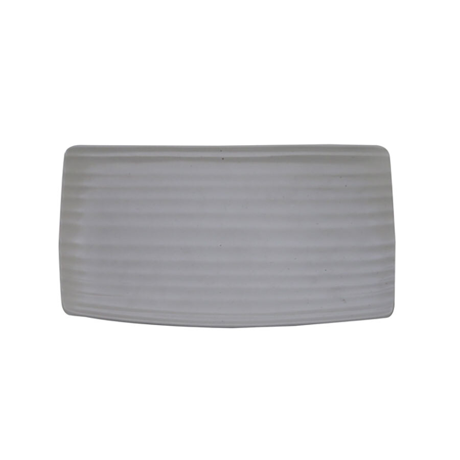 Artisan Pebble Vitrified Fine China Grey Rectangular Platter 36x20cm