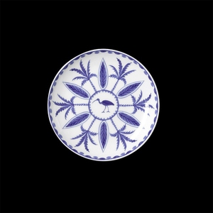 William Edwards Sultan's Garden Blue Bone China Round V1 Coupe Plate 16.5cm