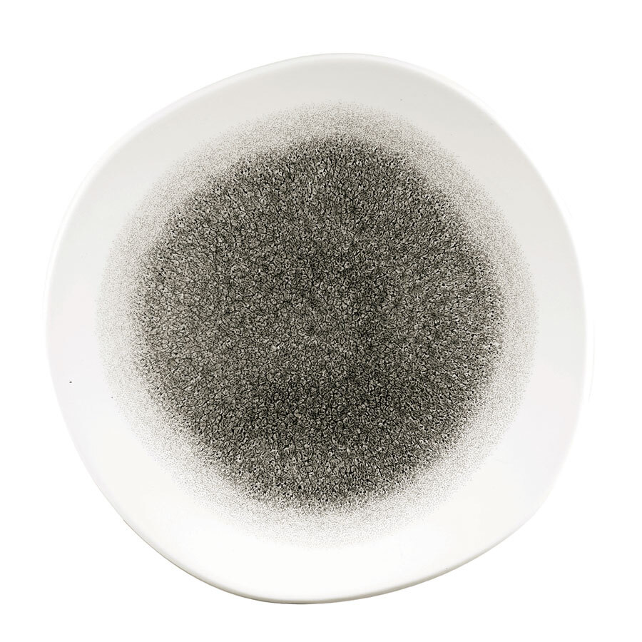 Churchill Studio Prints Raku Vitrified Porcelain Quartz Black Organic Round Plate 28.6cm