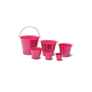 Craftmill Cerise Pink Round Metal Bucket 10x8.5cm