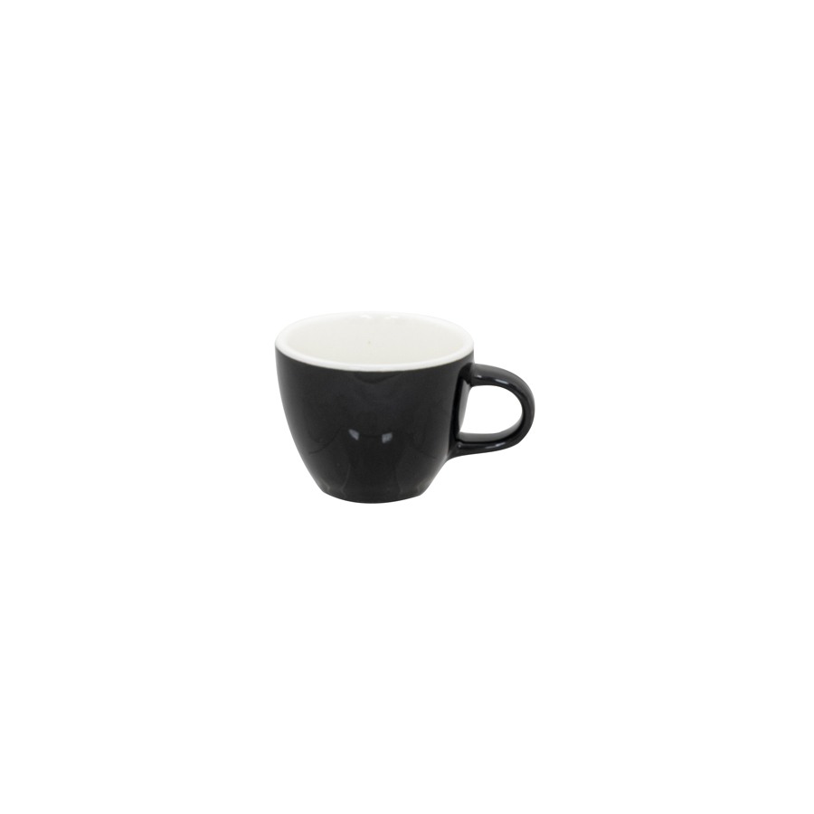 Superwhite Café Porcelain Gloss Black Tulip Shaped Cup 17cl 6oz