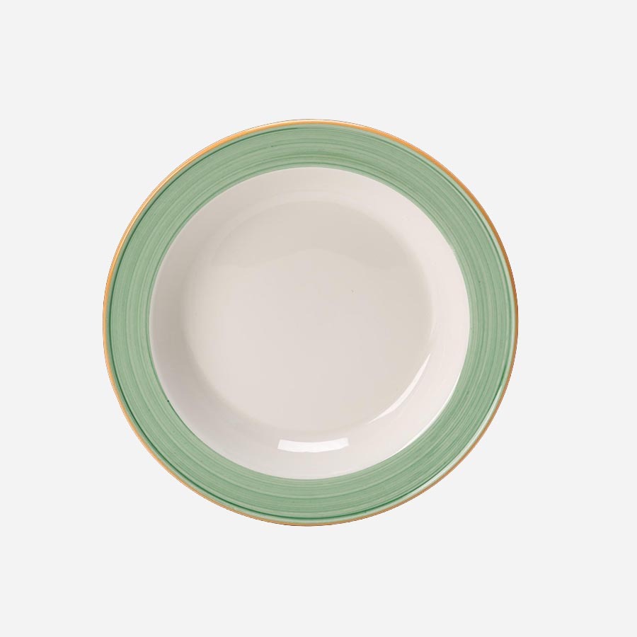 Steelite Rio Vitrified Porcelain Round Green Soup Plate 21.5cm