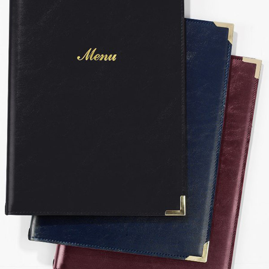 A4 Menu Cover Burgundy 4 Sides To View