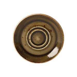 Steelite Craft Vitrified Porcelain Brown Round Double Well Saucer 14.5cm