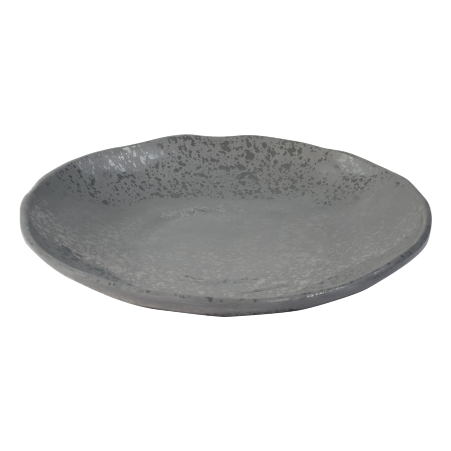Dalebrook Mineral Melamine Grey Round Crackle Plate 300x52mm