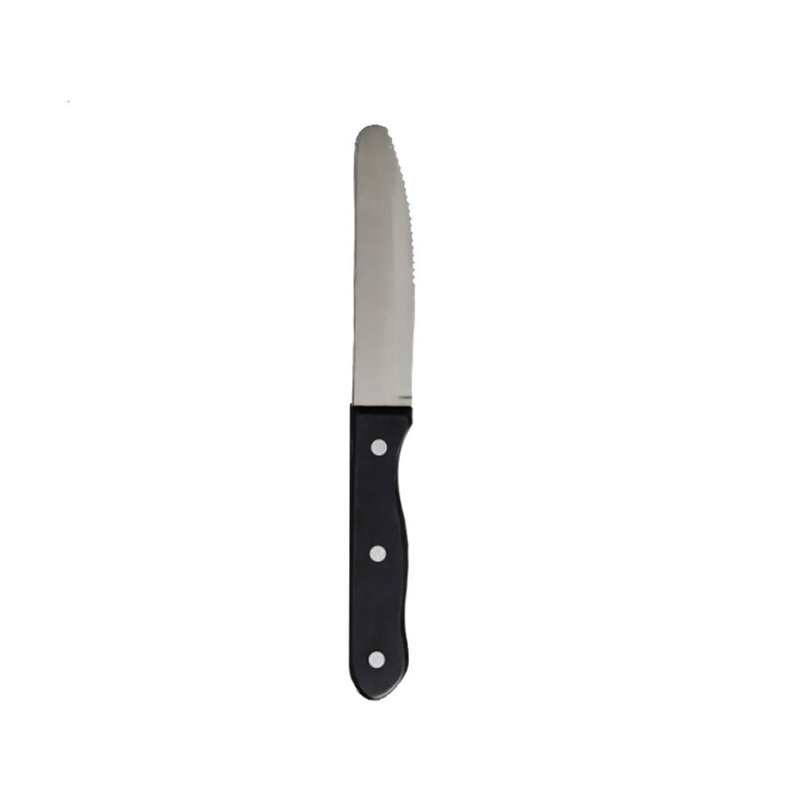 Cortland Silversmith Stainless Steel Steak Knife With Black Handle