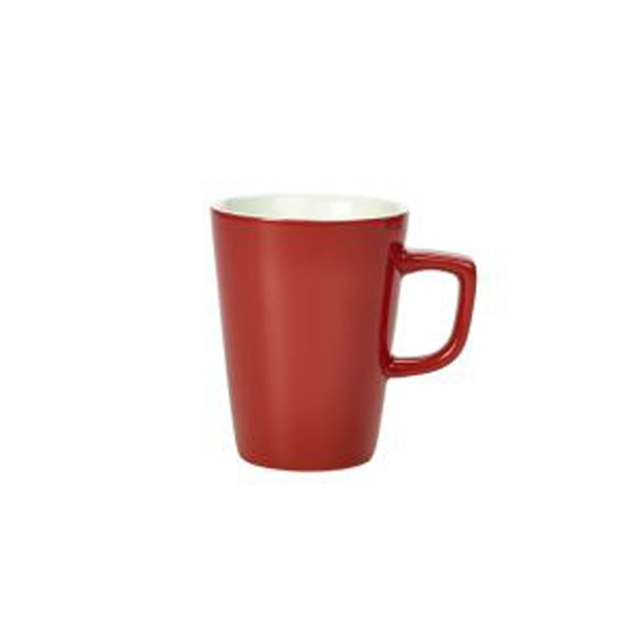 Genware Porcelain Red Latte Mug 34cl 12oz