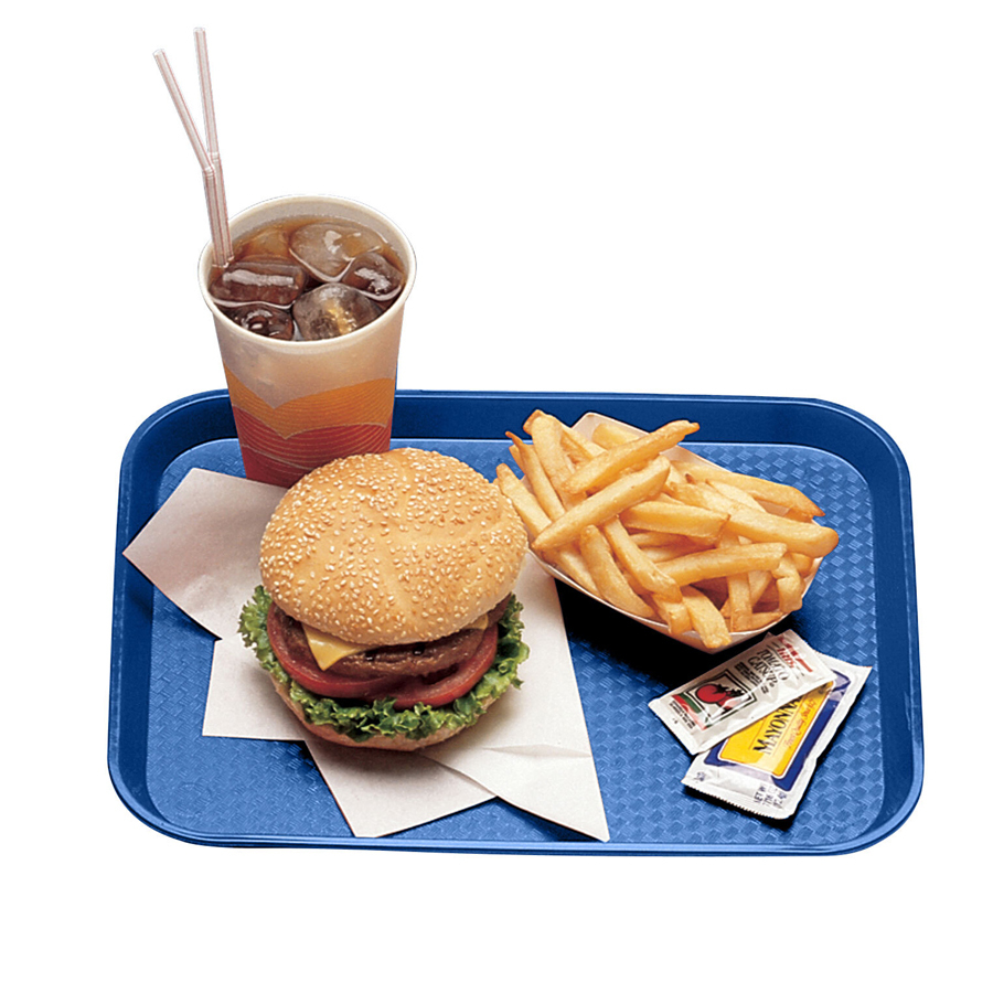 Tray Fast Food Blue Oblong Poly 34.5 x 26.5cm