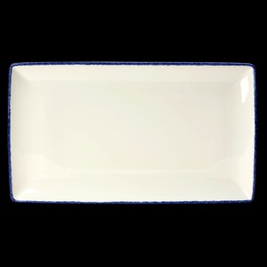 Steelite Blue Dapple Vitrified Porcelain RectangleThree 33cmx19cm