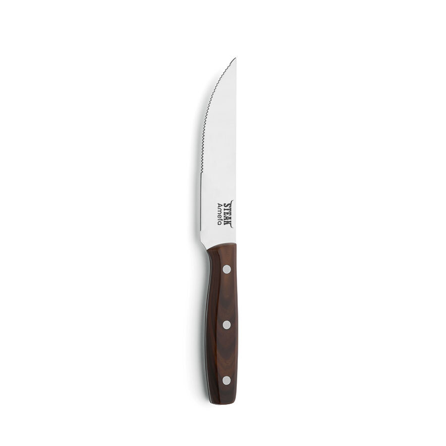 Amefa Porterhouse 18/10 Stainless Steel Steak Knife Brown