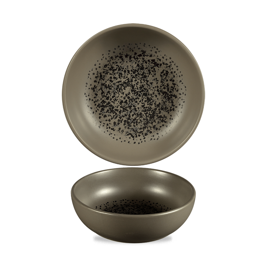 Churchill Art De Cuisine Porcelain Caldera Flint Grey Round Menu Shades Bowl 13.4cm 34cl
