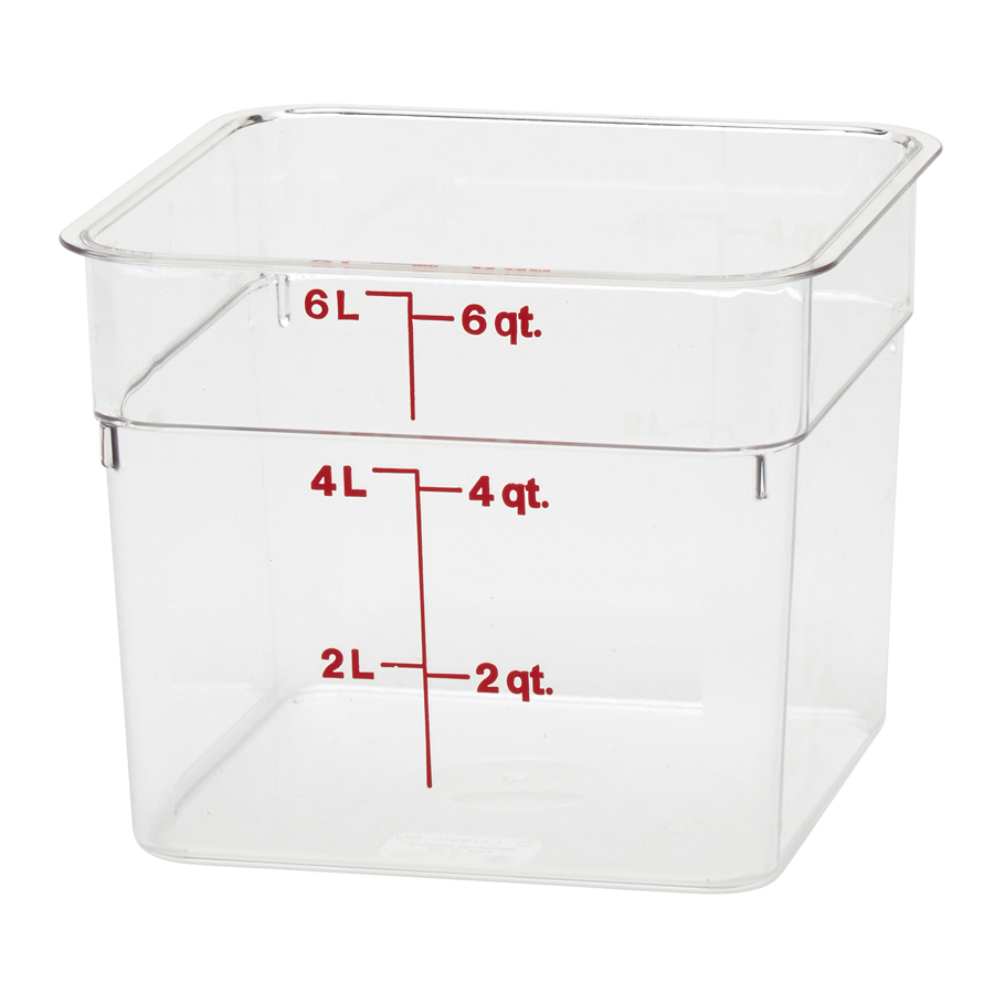 Cambro Square Container With Measurement Graduation Clear Polycarbonate 5.7ltr