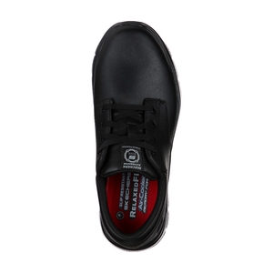 Skechers Flex Advantage Fourche SR Black Leather Slip Resistant Mens Lace Up Shoe
