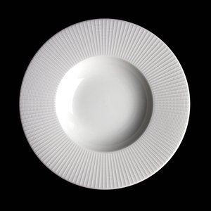 Steelite Willow Vitrified Porcelain White Round Gourmet Deep Rimmed Bowl 28.5cm 11 1/4 Inch