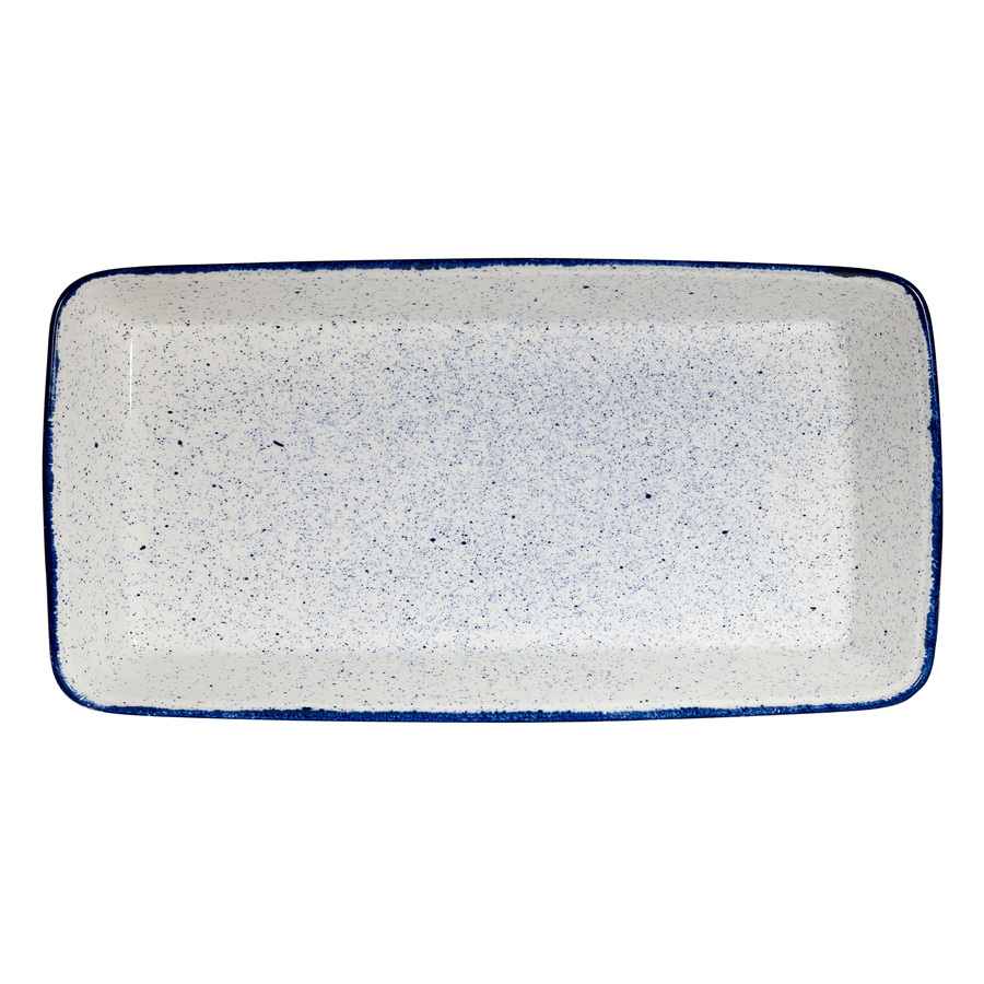 Churchill Stonecast Hints Vitrified Porcelain Indigo Blue Rectangular Baking Tray 600cl