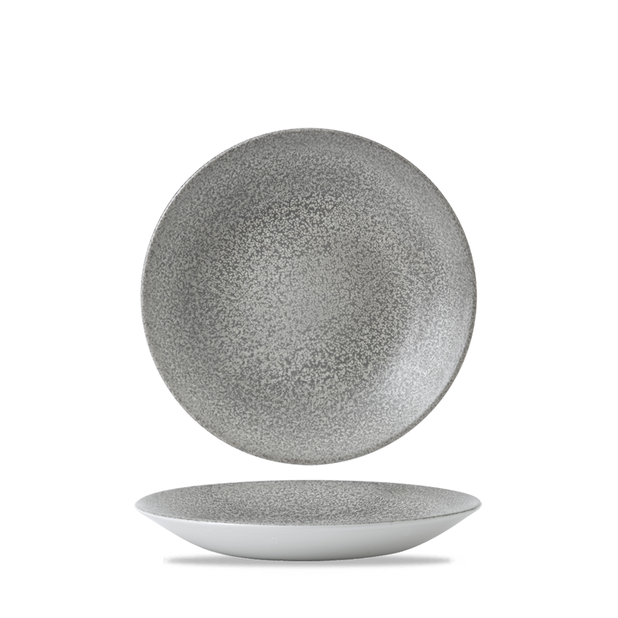 Dudson Evo Origins Vitrified Porcelain Natural Grey Round Deep Coupe Plate 25.5cm