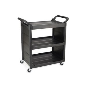 Utility Service Cart Black With Solid End