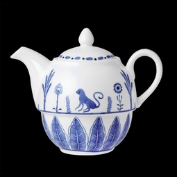 William Edwards Sultan's Garden Blue Bone China Tea For One Teapot 46cl 16oz