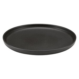 Playground Elements Stoneware Black Round Flat Plate 28cm