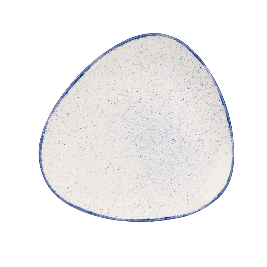 Churchill Stonecast Hints Vitrified Porcelain Indigo Blue Triangular Plate 26.5cm