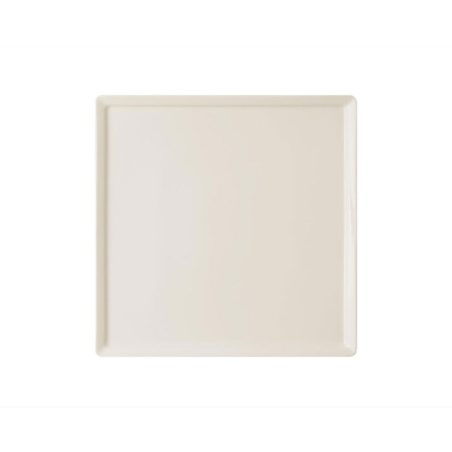 Rak Allspice Ginger Vitrified Porcelain White Square Plate 25cm