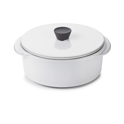 Revol Caractere Ceramic White Round Cocotte With Lid 14x12x6.5cm 25cl
