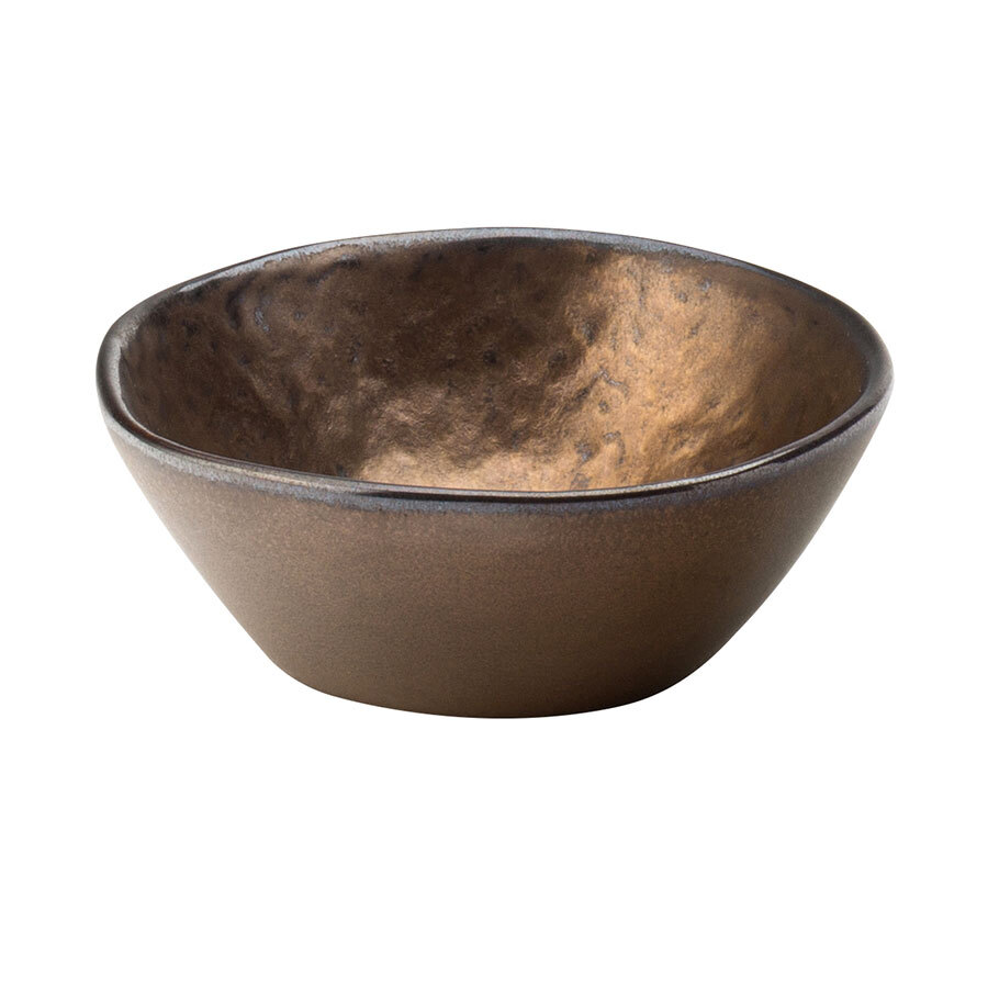 Utopia Midas Stoneware White Copper Round Bowl 7.5cm 3 Inch