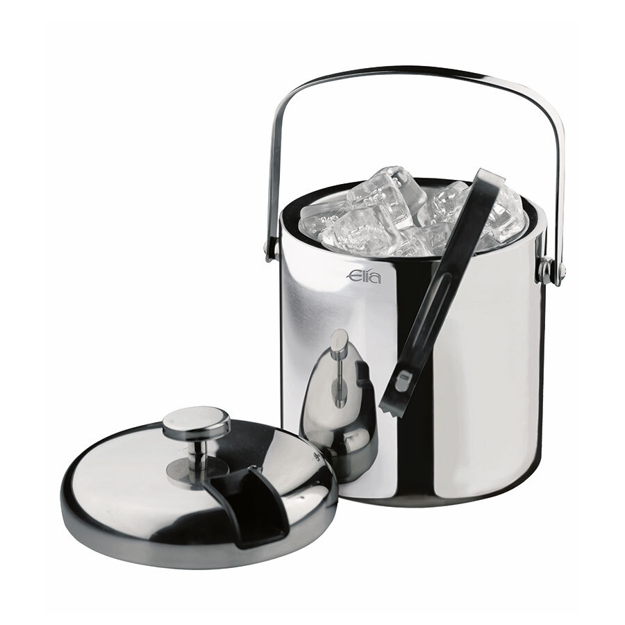 Elia Stainless Steel Mirror Ice Pail with Ice Tong