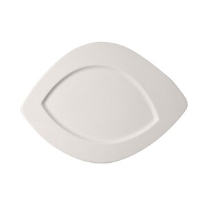 Rak Allspice Vanilla Vitrified Porcelain White Oval Flat Plate 19x4cm