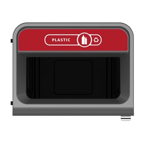 Rubbermaid Recycling Station 125L Red Plastic