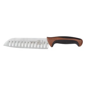 Mercer Millennia Colors® Santoku Granton Edge Knife 7in With Santoprene® Handle Brown