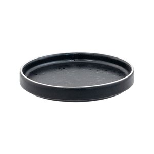 Artisan Coal Vitrified Stoneware Black Round Stacking Plate 13cm