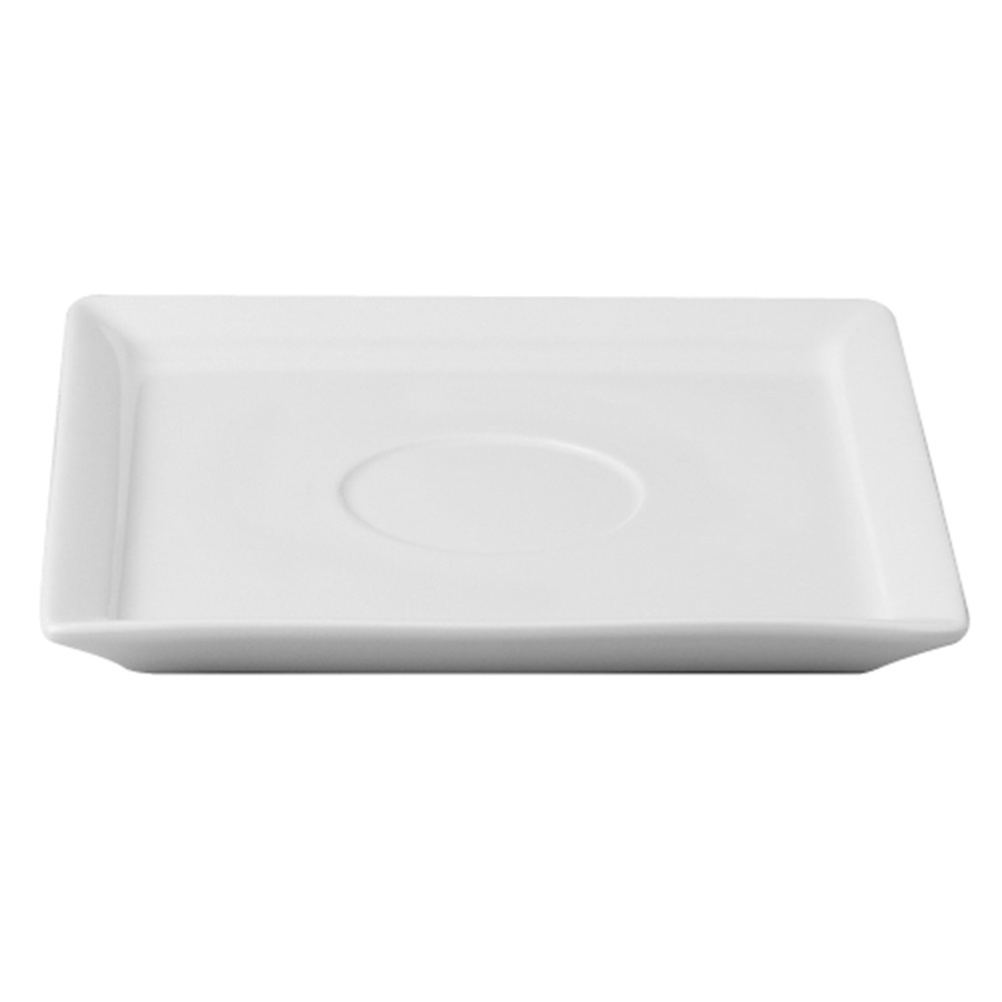 Rak Minimax Vitrified Porcelain White Square Saucer For Fine Cup 30cl