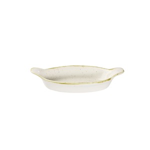 Churchill Stonecast Vitrified Porcelain Barley White Oval Eared Dish 20.5x11.3cm 25.5cl 9oz