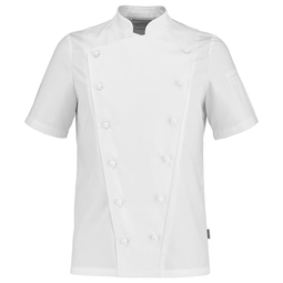 Platine Prestige Men's Short Sleeved 100% Cotton Chef Jacket With Handrolled Buttons