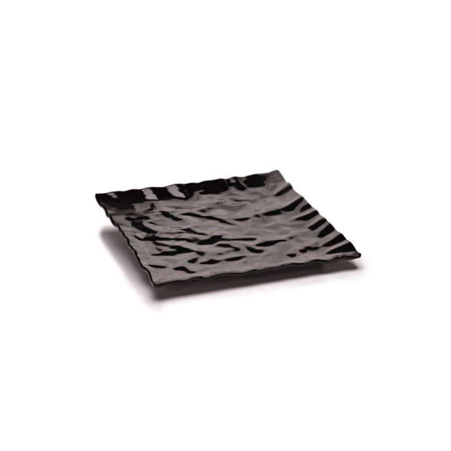 Steelite Crinkled Paper Melamine Black Square Tray 30.5x30.5cm