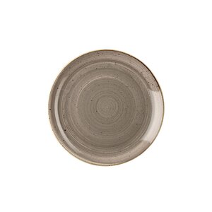 Churchill Stonecast Vitrified Porcelain Peppercorn Grey Round Coupe Plate 21.7cm