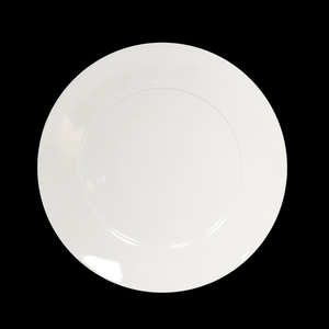 Crème Esprit Vitrified Porcelain White Round Wide Rim Fine Plate 28cm