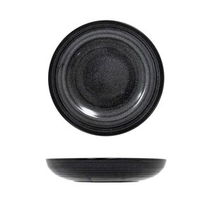 Artisan Granite Vitrified Fine China Black Round Deep Coupe Bowl 25cm