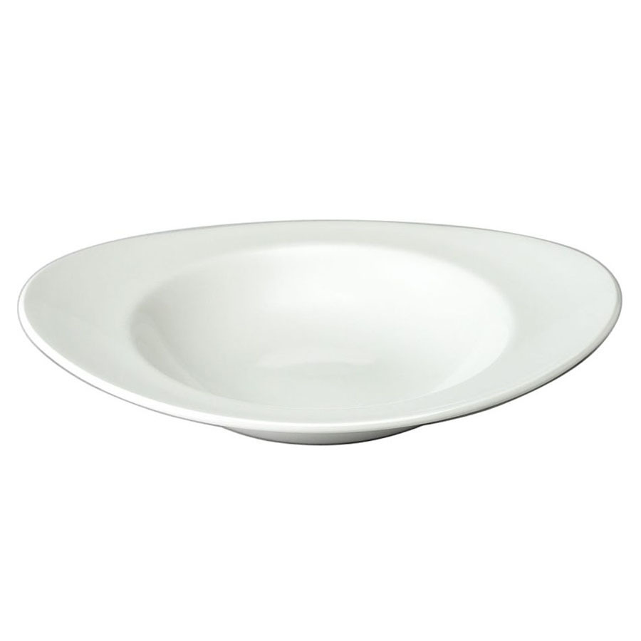 Churchill Orbit Vitrified Porcelain White Oval Soup Plate 27.5x22x3.8cm 40cl 14.1oz