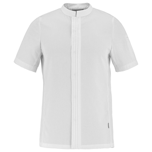 Cristal Prestige Men's Short Sleeved Chef Jacket With Flat Snap Front And Arm Pen Pocket