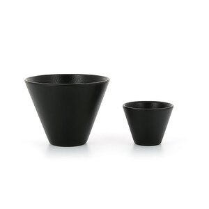 Revol Equinoxe Porcelain Black Round Conik Bowl 6.3cm 5cl